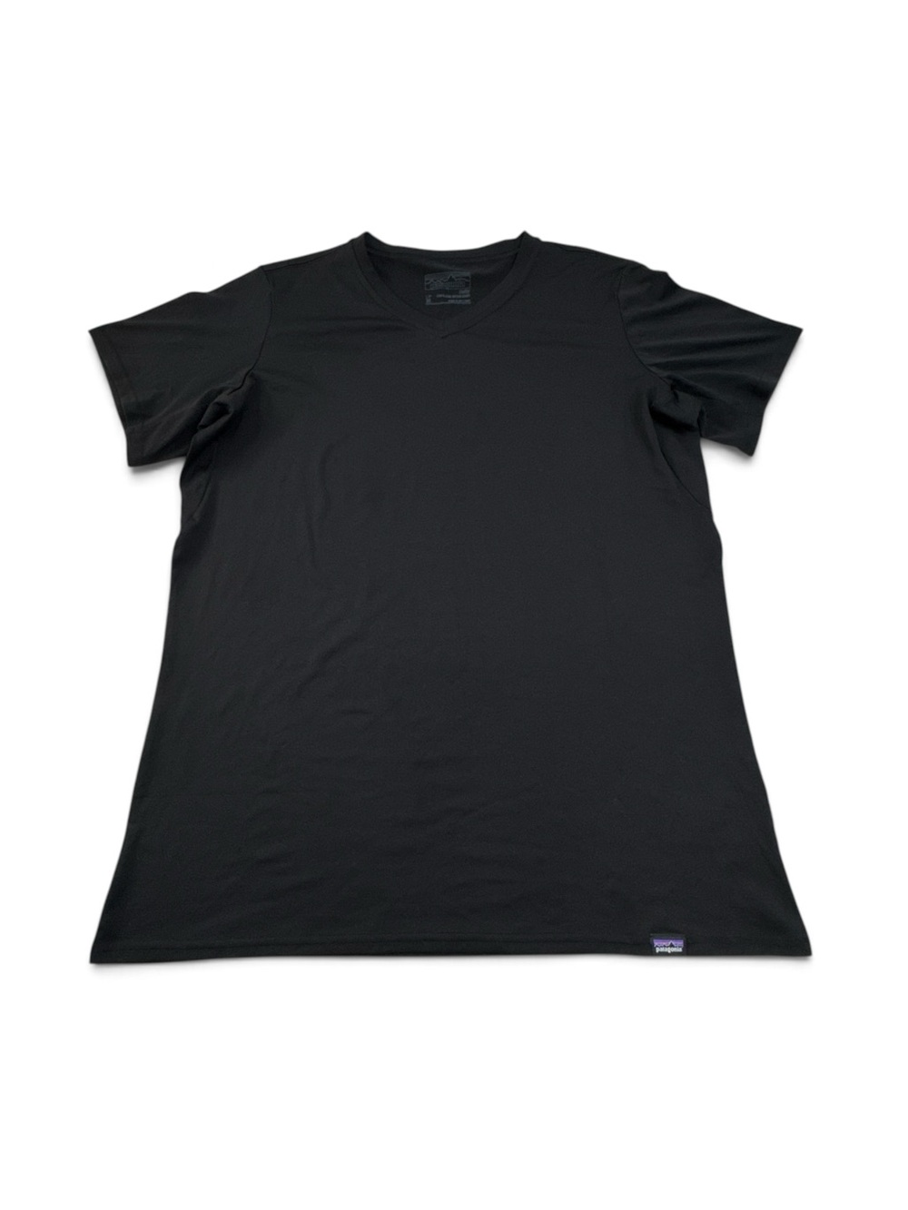 Patagonia Women’s Medium Daily Capilene Top Baselayer T Shirt V Neck Black